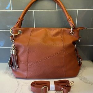 Lanzhixin Brown Purse w/ arm strap & shoulder strap - New!